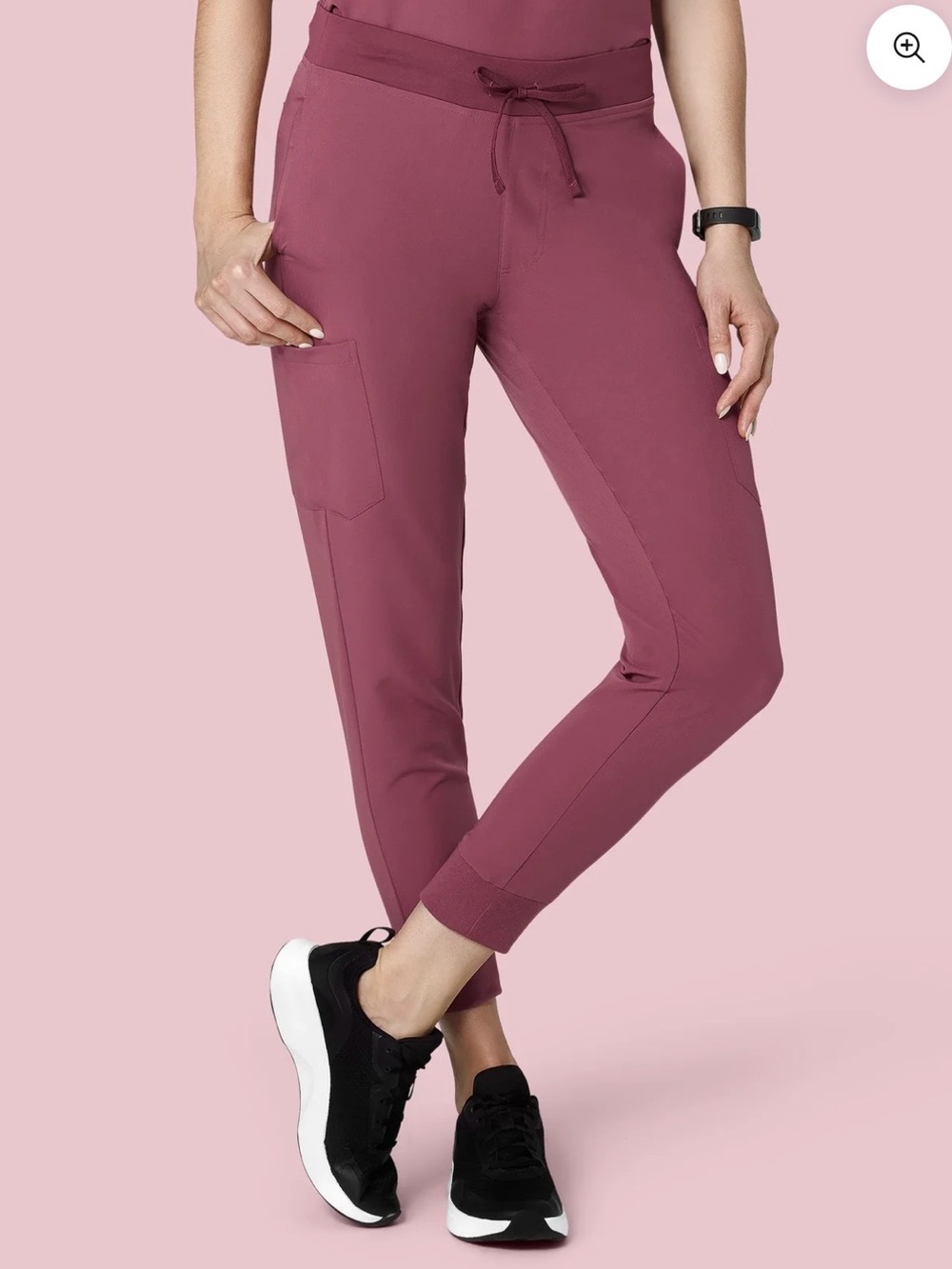 Mandala Women’s Deep Mauve 9 pocket Jogger Pants Large Petite